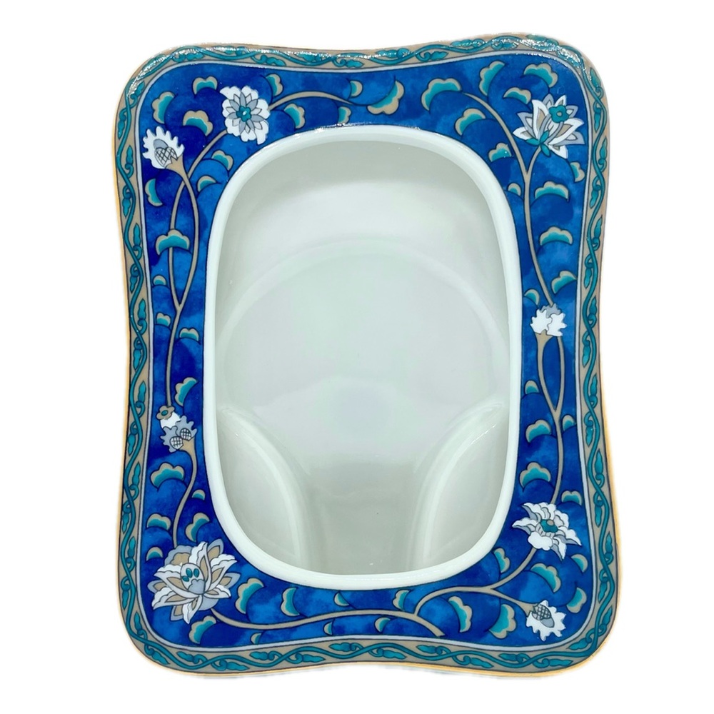 Vintage 1986 Etude Takahashi San Francisco Porcelain Picture Frameㅣ BLUE Floral
